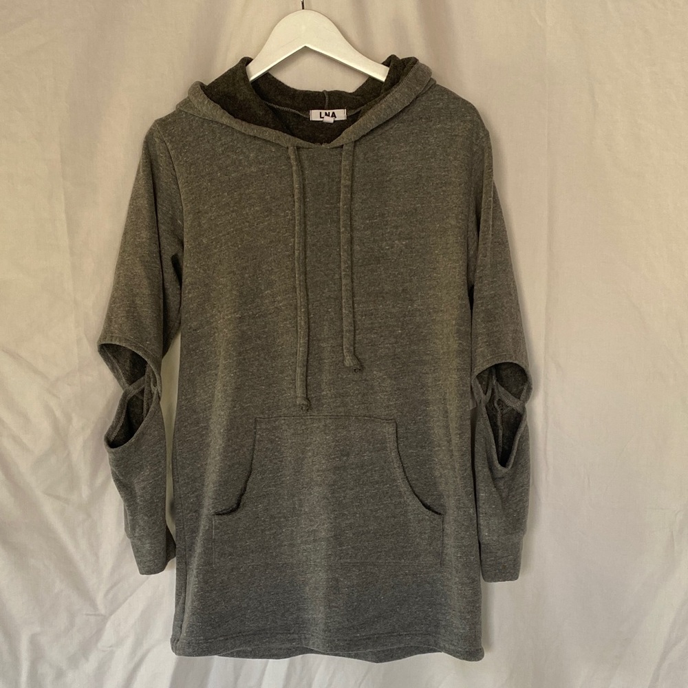 LNA Charcoal Hoodie Mini Dress